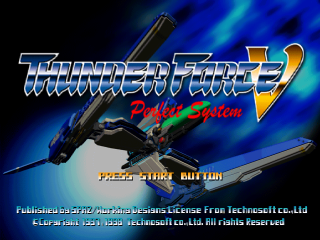 Thunder Force V title screen for Playstation
